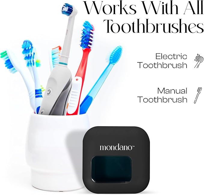Mondano UV-C Toothbrush Sanitizer and Holder, Toothbrush Case