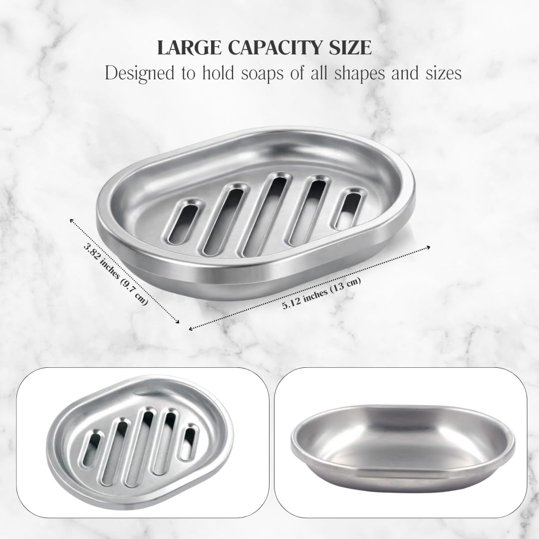 Chandler Stainless Steel Soap Dish for Shower & Bathroom Sink – Heavy Duty Metal Soap Holder, Hanging Soap Holder, Brushed Nickel Soap Dish with Drainage, Anti-Rust Stainless Steel Soap Bar Holder