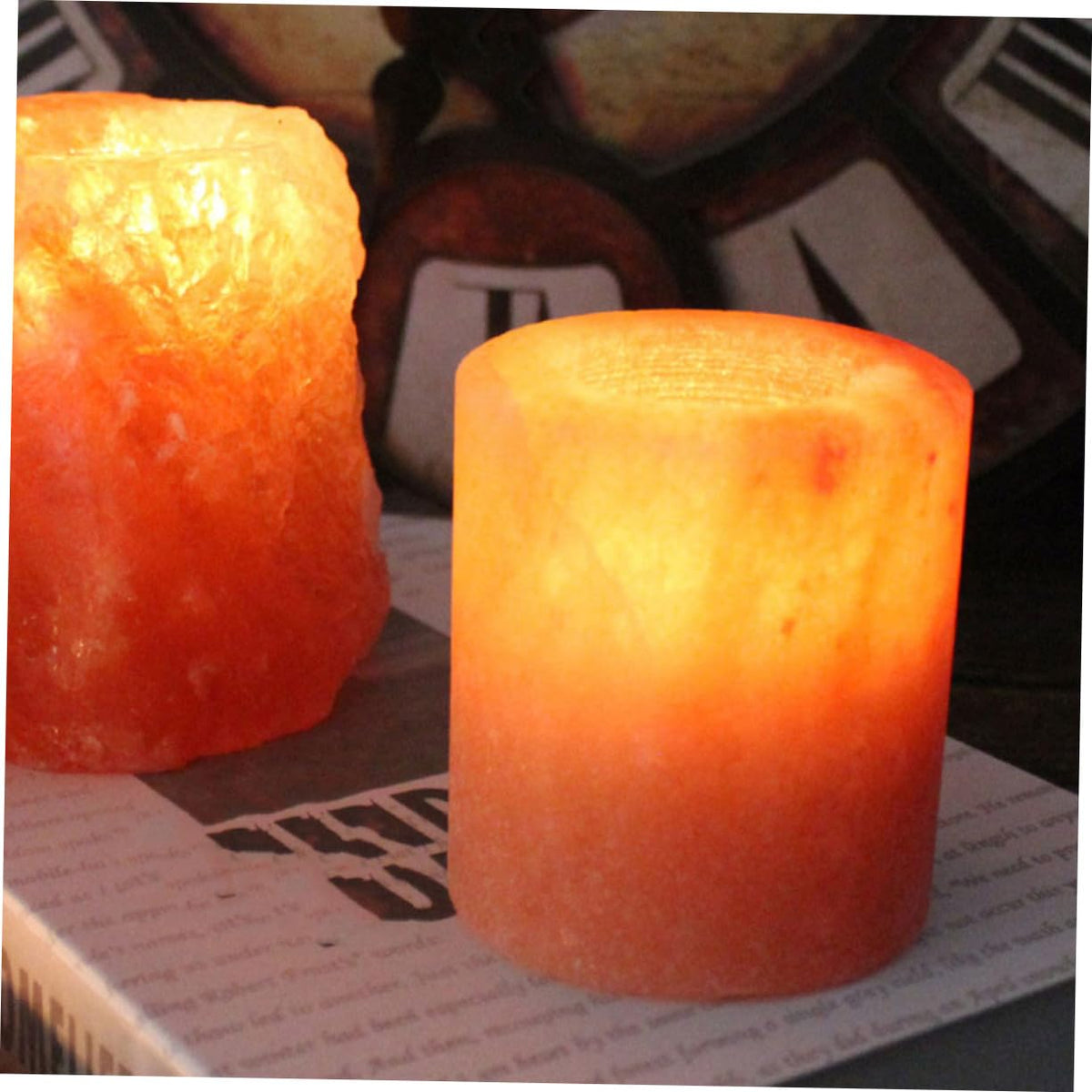 Healifty Himalayan Crystal Salt Candle Holder Adjustable Taper Candle Stand for Meditation Yoga and Home Decor Natural Handcrafted Decorative Centerpiece for Dining Table and Relaxation