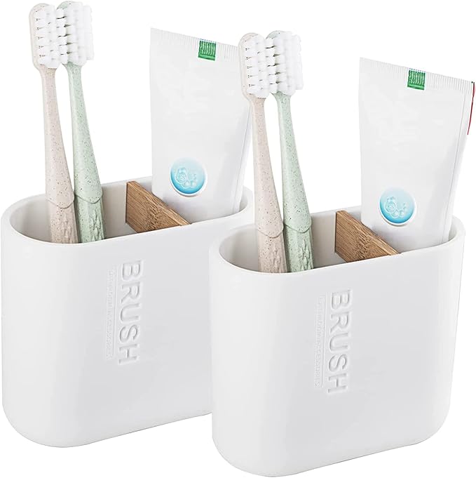 Toothbrush Holders Bamboo Electric Toothbrush Holder Bathroom Storage Organizer