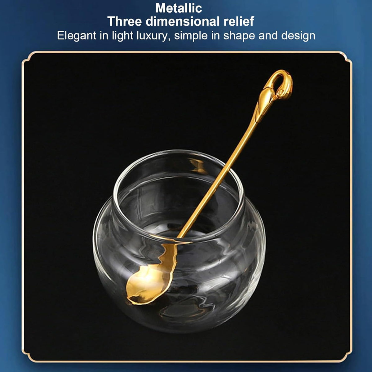 Golden Sugar Jar,European Crystal Sugar Bowl Kitchen Condiment Containers Seasoning Storage Pot Sauce Bottle Seasoning Jar with Lid Spoon
