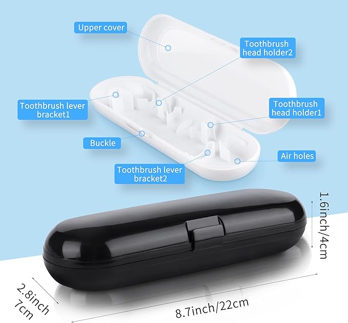 Fowecelt 2 Pack Electric Toothbrush Travel Case