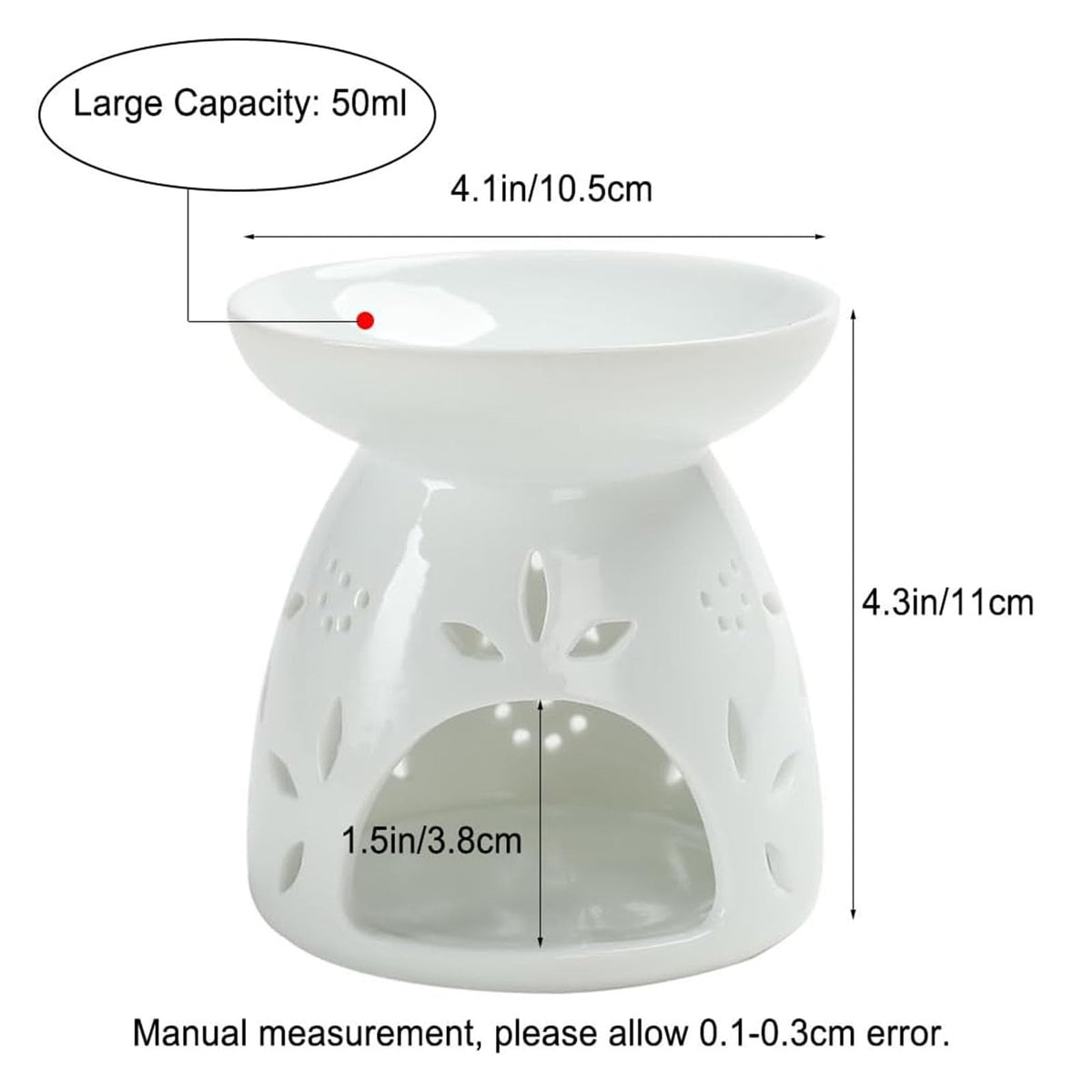 GENTI Ceramic Tea Light Holder, Essential Oil Burner, Wax Warmer, Wax Melt Burner, Tealight Holder for Home Décor
