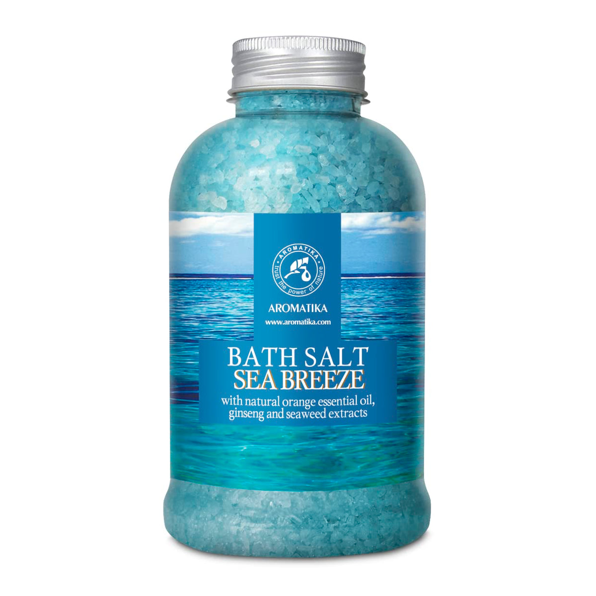 Bath Salt Sea Breeze 21.16 Oz with Natural Essential Oils Orange & Ginseng & Seaweed - Best for Good Sleep - Relaxing - Calming - Body Care - Beauty - Aromatherapy