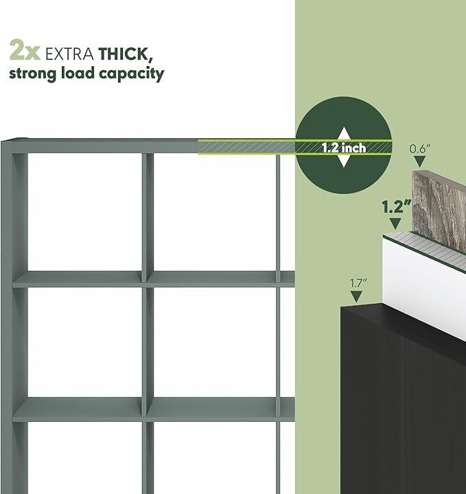 Furinno Cubicle Book Shelf, 16-Cube Bookshelf, Extra Thick Frame Reversible