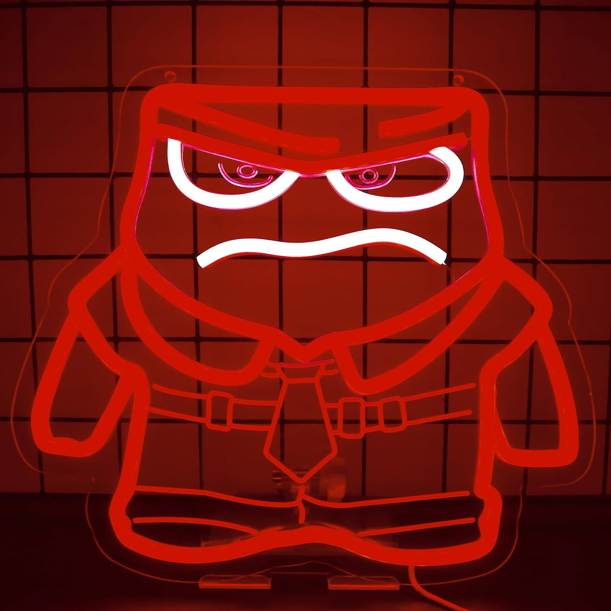 Cartoon Anime Neon Sign for Wall Decor Dimmable Cartoon Anger Neon Light Sign, LED Anger Neon Light for Bedroom Birthday Christmas Party Gifts10.9 * 12.2Inch
