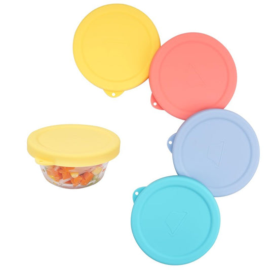 Purekra 4 PCS Silicone Replacement Lids for Pyrex and Anchor Hocking Glass Custard Cups 6oz, Prepware Dessert Cup Cover, Silicone Lids for Food Storage, Dishwasher Safe (Containers NOT Included)