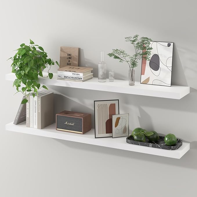 SAUMONIERES 48 Inch Floating Wall Shelves