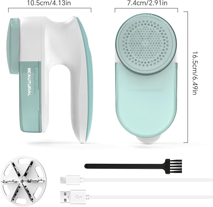 BEAUTURAL Fabric Shaver and Lint Remover, Rechargeable Sweater Defuzzer
