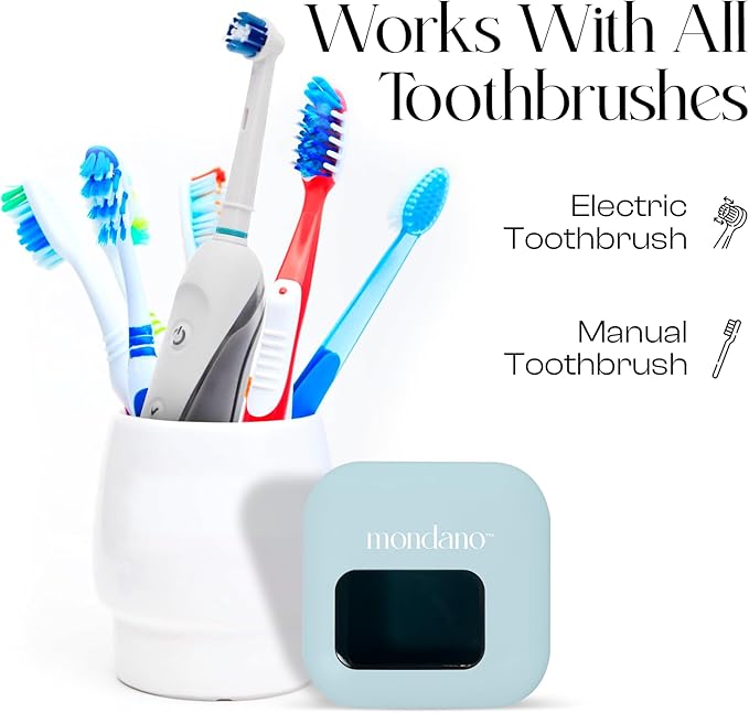 Mondano UV-C Toothbrush Sanitizer and Holder, Toothbrush Case
