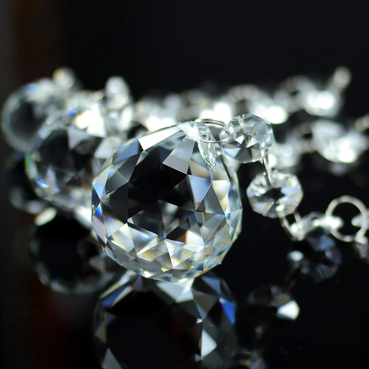 Yesland 20 Pcs Crystal Glass Ball, 30mm Pendants Balls & Chandelier Prisms, Clear Faceted Hanging Crystals for Wedding Home and DIY Craft Jewelry Decoration
