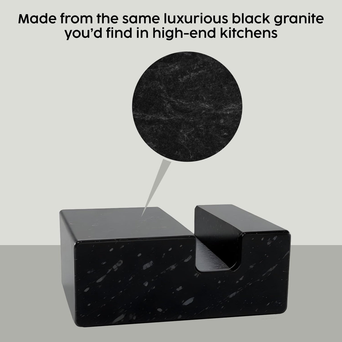 Vertical Business Card Holder for Desk - Black Granite Visiting Card Holder - Holds up to 20 Cards - Desktop Business Card Stand for Home & Office - Elegant & Luxurious Office Desk Accessories