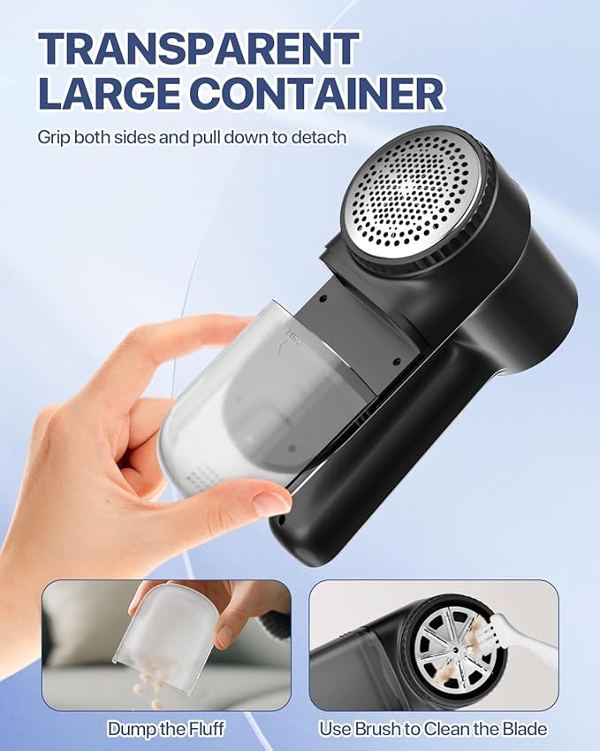 Rechargeable Fabric Shaver Lint Remover : 3-Speeds Sweater Shaver