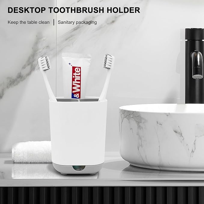 Toothbrush Holder for Bathroom, Plastic Detachable for Easy Cleaning