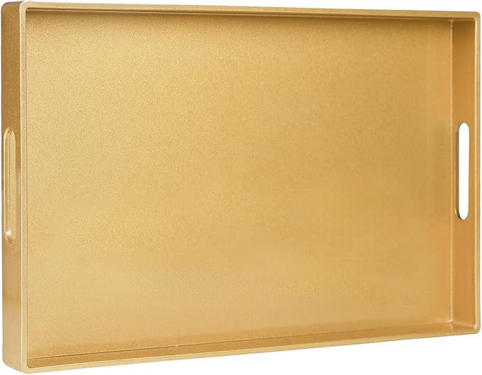 MAONAME Gold Decorative Tray for Coffee Table, Modern Serving Tray