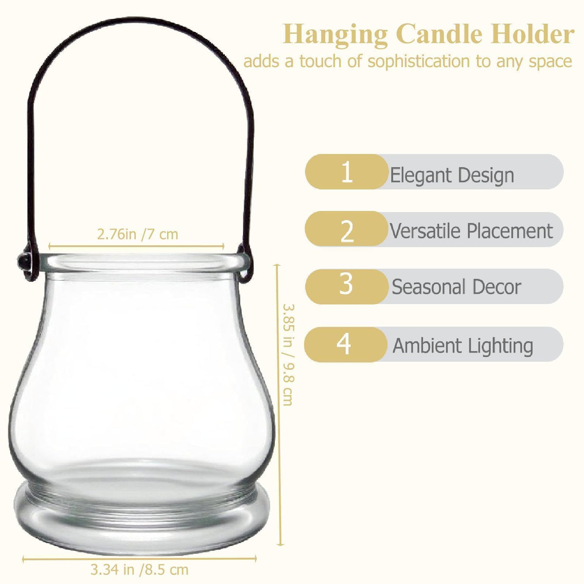 4PCS Hanging Candle Holder for for Wedding Ornaments,Glass Tea Lights Candles Holders,Clear Terrarium Containers Small Glass Globes Ornament Votive Candleholders for Party Celebration Decoration