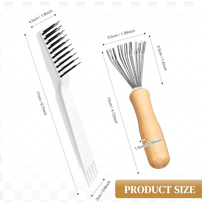 Boao 2 Pieces Hair Brush Cleaning Tool Comb Cleaner Brush Mini Comb Cleaning