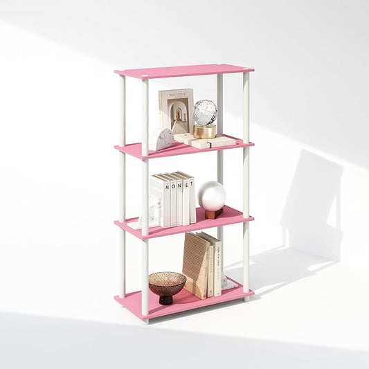Furinno Turn-N-Tube Book Shelf, 4-Tier Bookshelf, Bookcase