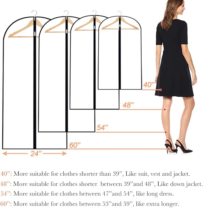 Garment Bags for Hanging Clothes Travel Clothing Suit Bags for Closet Storage