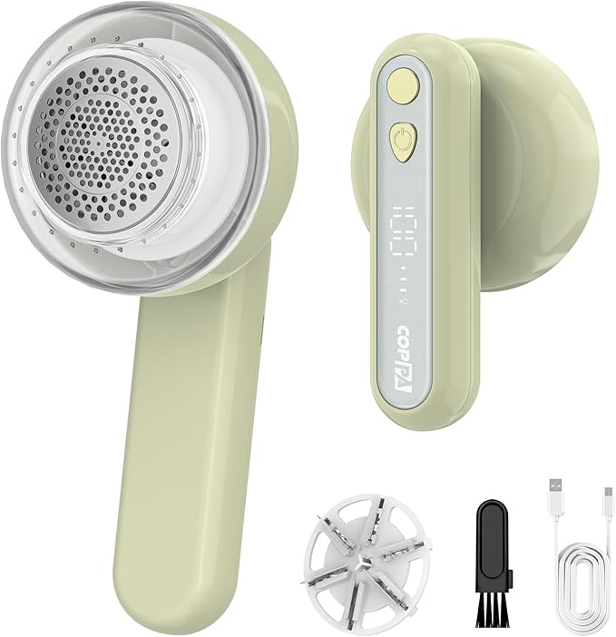 COPPA Lint Remover, LR-01 Remove Fuzz Lint USB-C Rechargeable 6 Blades & 3