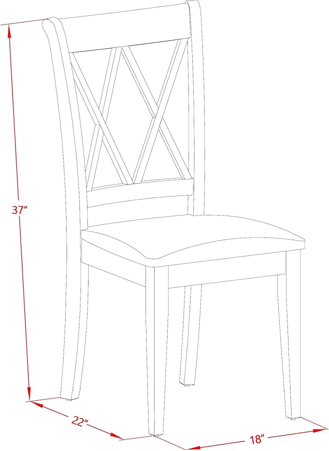 East West Furniture CLC-MAH-W Clarksville Dining Chairs