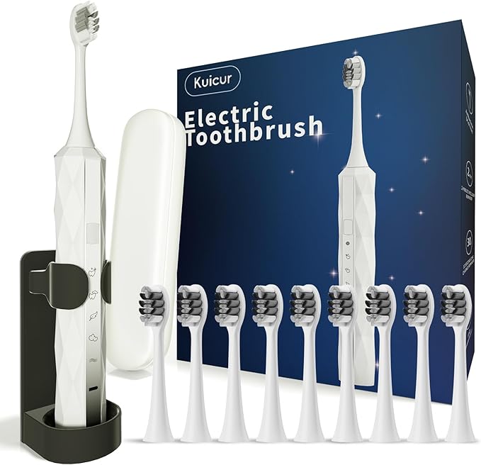 Diamond Style - Electric Toothbrush, 10 Brush Heads & Travel Case, 000 VPM
