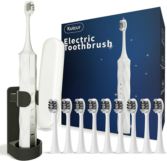Diamond Style - Electric Toothbrush, 10 Brush Heads & Travel Case, 000 VPM