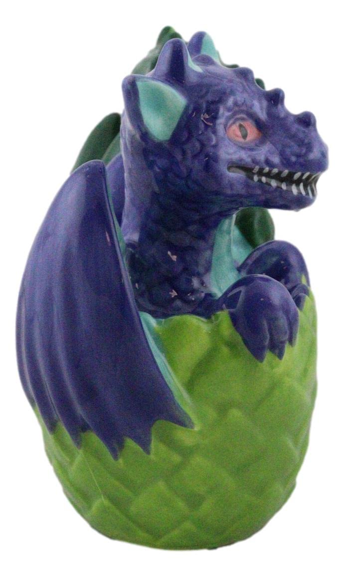 Ebros Gift Fantasy Flying Beasts Green And Blue Dragon Hatchlings In Half Cracked Eggs Decorative Salt Pepper Shakers Set Ceramic Figurines