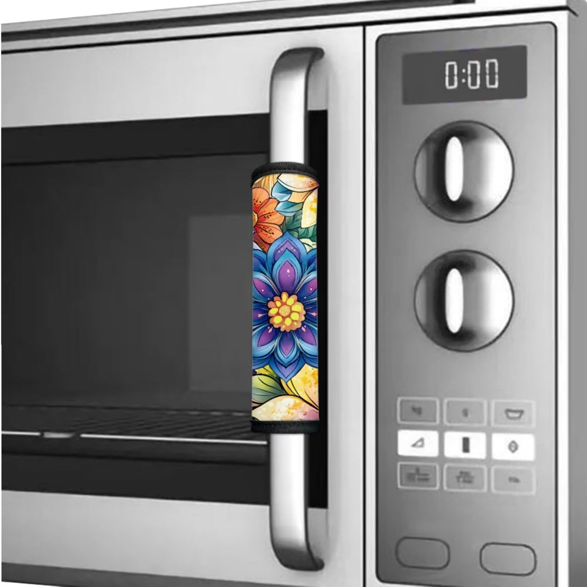 Hwzdsyxl Boho Mandala Flower Print Refrigerator Door Handle Covers Protective Handles Gloves 6 Pieces Universal Kitchen Appliance Handles Decor Keep Off Fingerprints Oil Stains Food Spot