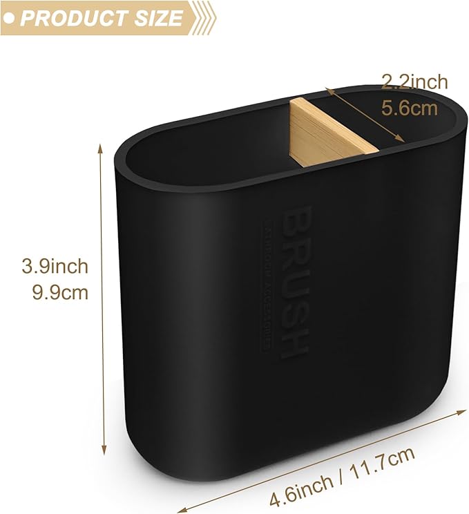 Toothbrush Holder with Bamboo Divider, Detachable