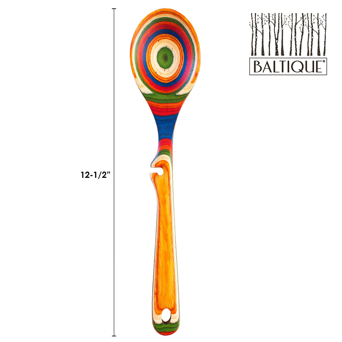 Totally Bamboo Baltique Marrakesh Collection 12-1/2" Wooden Cooking Spoon with Spoon Rest Notch, Ready for Use on Nonstick