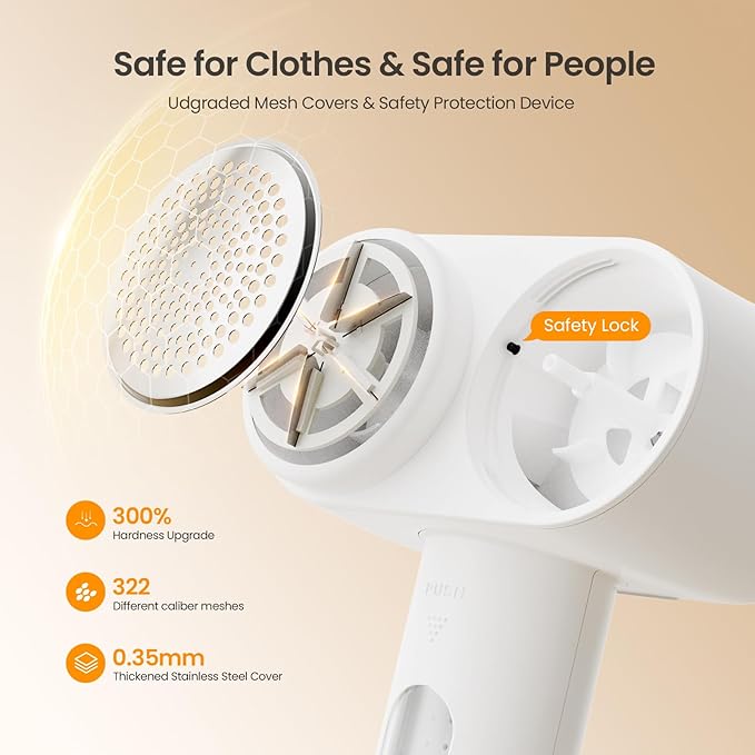 Mosthink Fabric Shaver, 2-in-1 Electric Lint Remover & Build-in Lint Brush