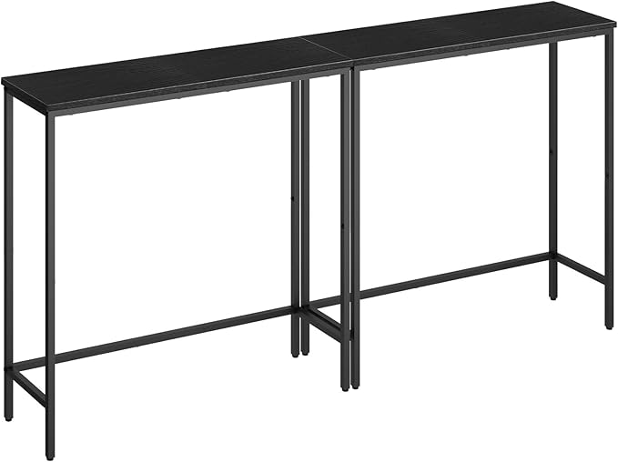 HOOBRO 2 Pack Narrow Console Table, 29.5" Small Entryway Table, Thin Long Sofa