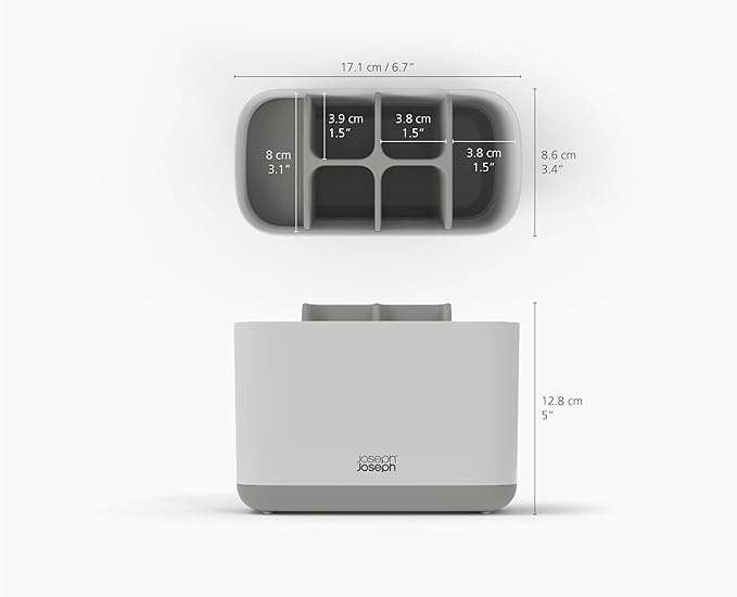 Joseph Joseph EasyStore Stainless-Steel Toothbrush Holder Bathroom Storage