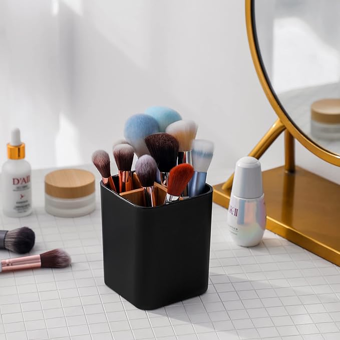 Bamboo Toothbrush Holder for Bathrooms, 3 Slots Toothbrush and Toothpaste