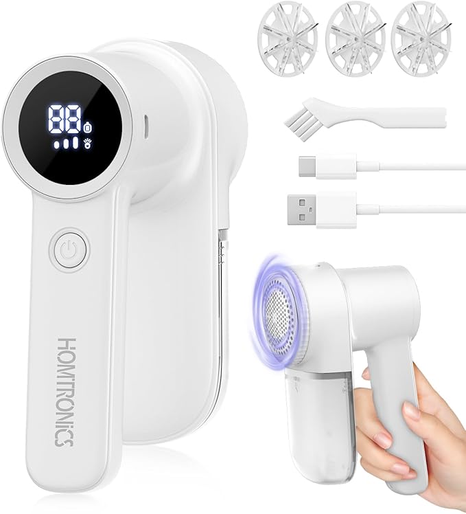 Lint Remover Rechargeable Fabric Shaver : 3-Speeds Sweater Shaver