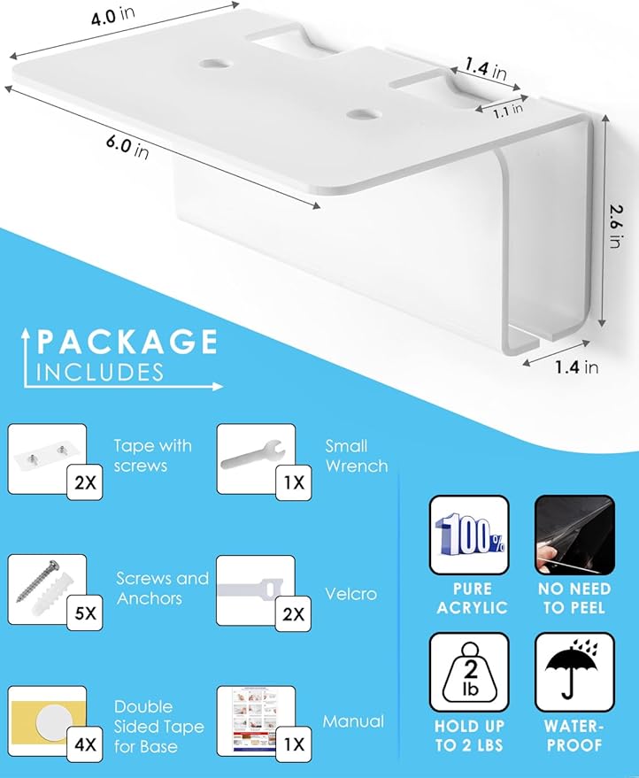 OAPRIRE Electric Toothbrush Holder Wall Mounted, Acrylic Electric Toothbrush