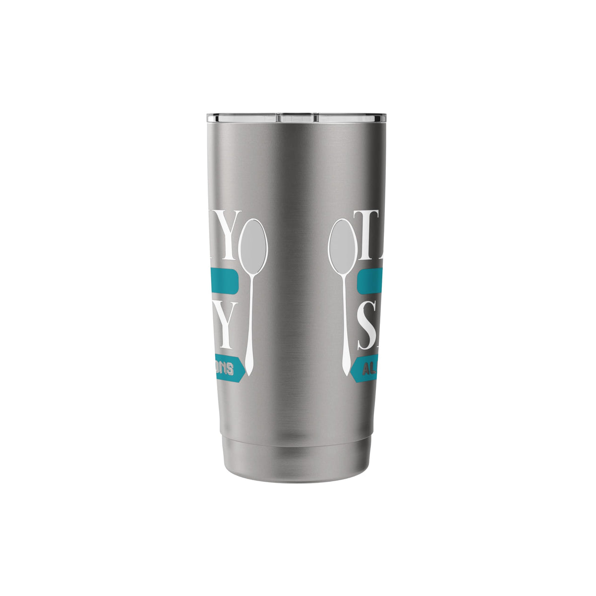 Salty Out Of Spoons POTS Salt Dysautonomia Turquoise Ribbon Stainless Steel Insulated Tumbler