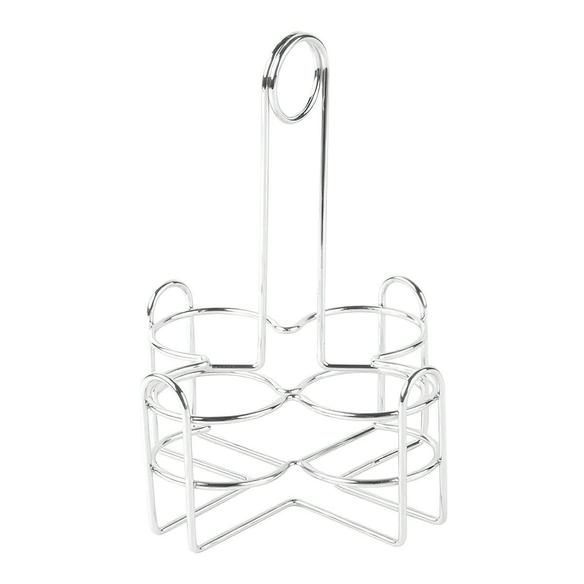 G.E.T. 4-221623 Metal Condiment Condiment Caddy with Number Holder, 4 Compartment, Chrome, 6.5" x 6.5"