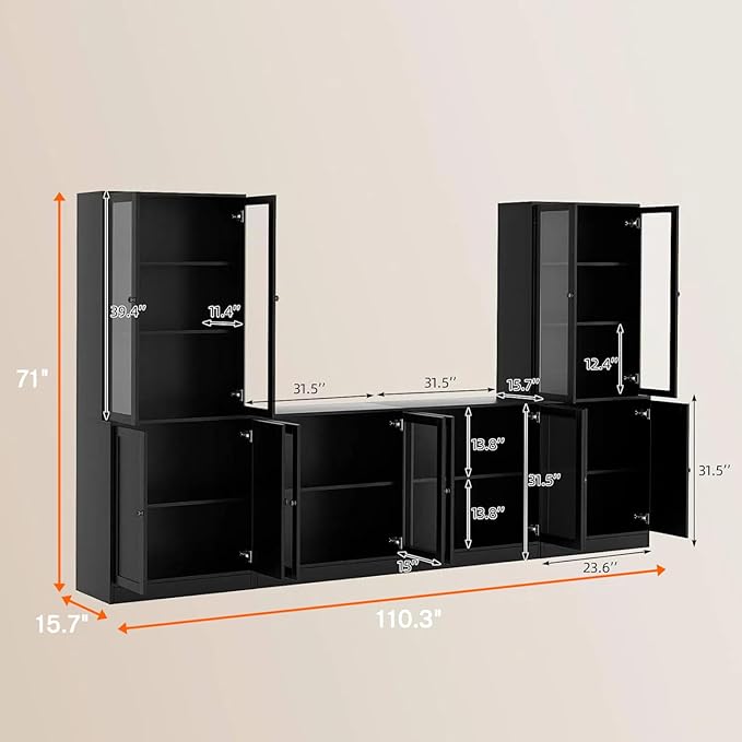 TUSY 71" TV Stand Storage Set
