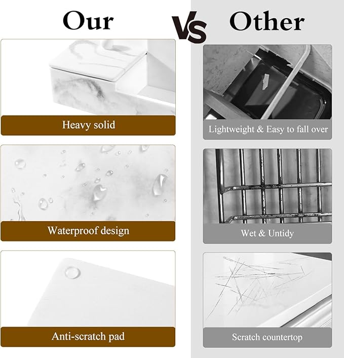 Luxspire Bathroom Counter Organizer, Marble Toothbrush Holder
