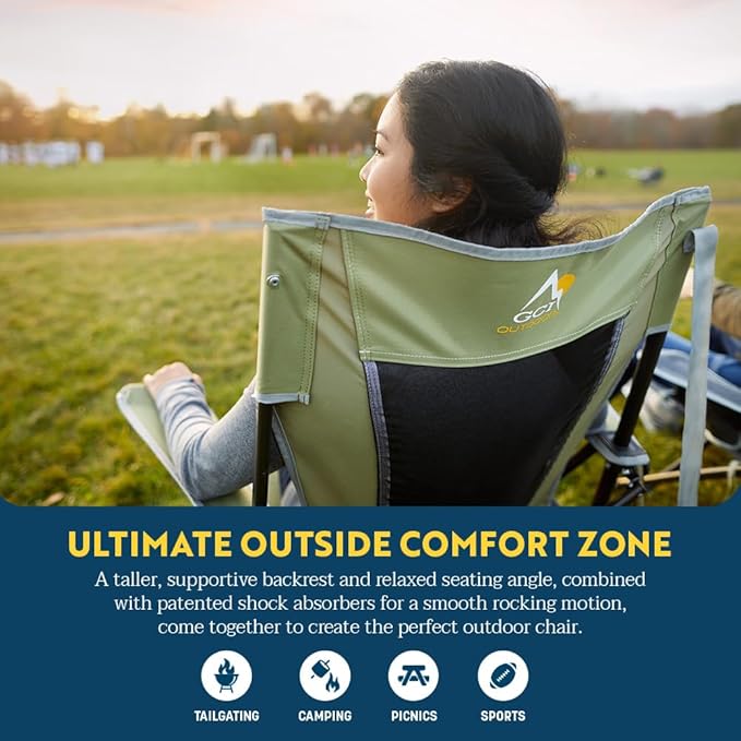 GCI Outdoor Comfort Pro Rocker Collapsible Rocking Chair & Outdoor Camping Chair