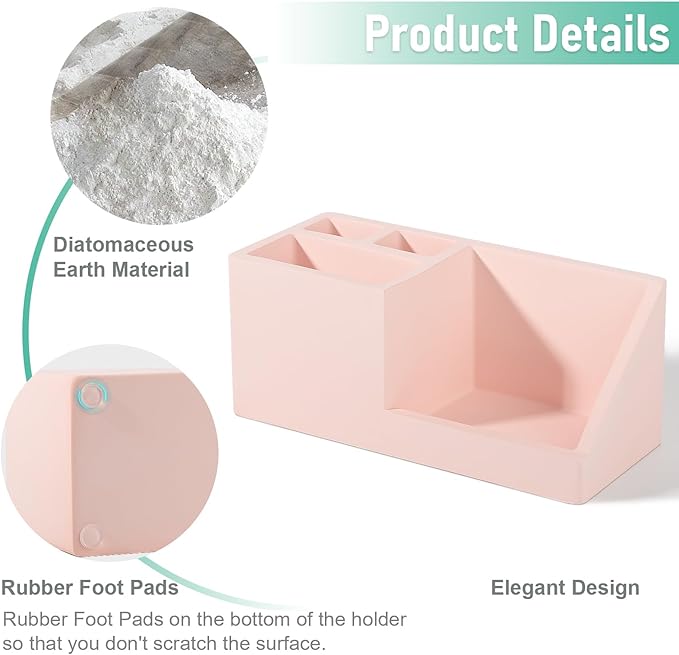 Diatomite Toothbrush Holders for Bathrooms, Quick Dry Electric Tooth Brush and