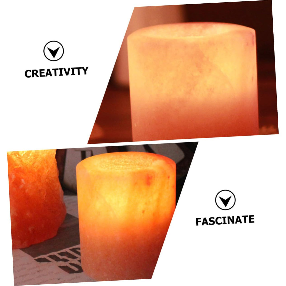 JECOMPRIS Himalayan Salt Candle Holder Elegant Table Centerpiece for for Home Decoration and Cozy Ambiance
