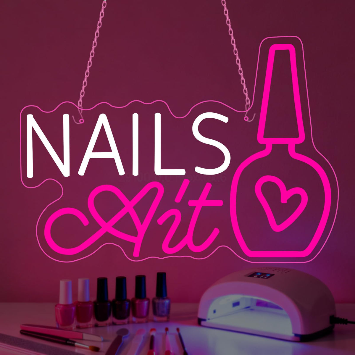 Nail Neon Sign for Wall Decor, Led Nail Signs for Studio Beauty Salon Business Makep Room Wall Window Decor, Gift for Nail Tech Girls, Christmas, Birthday