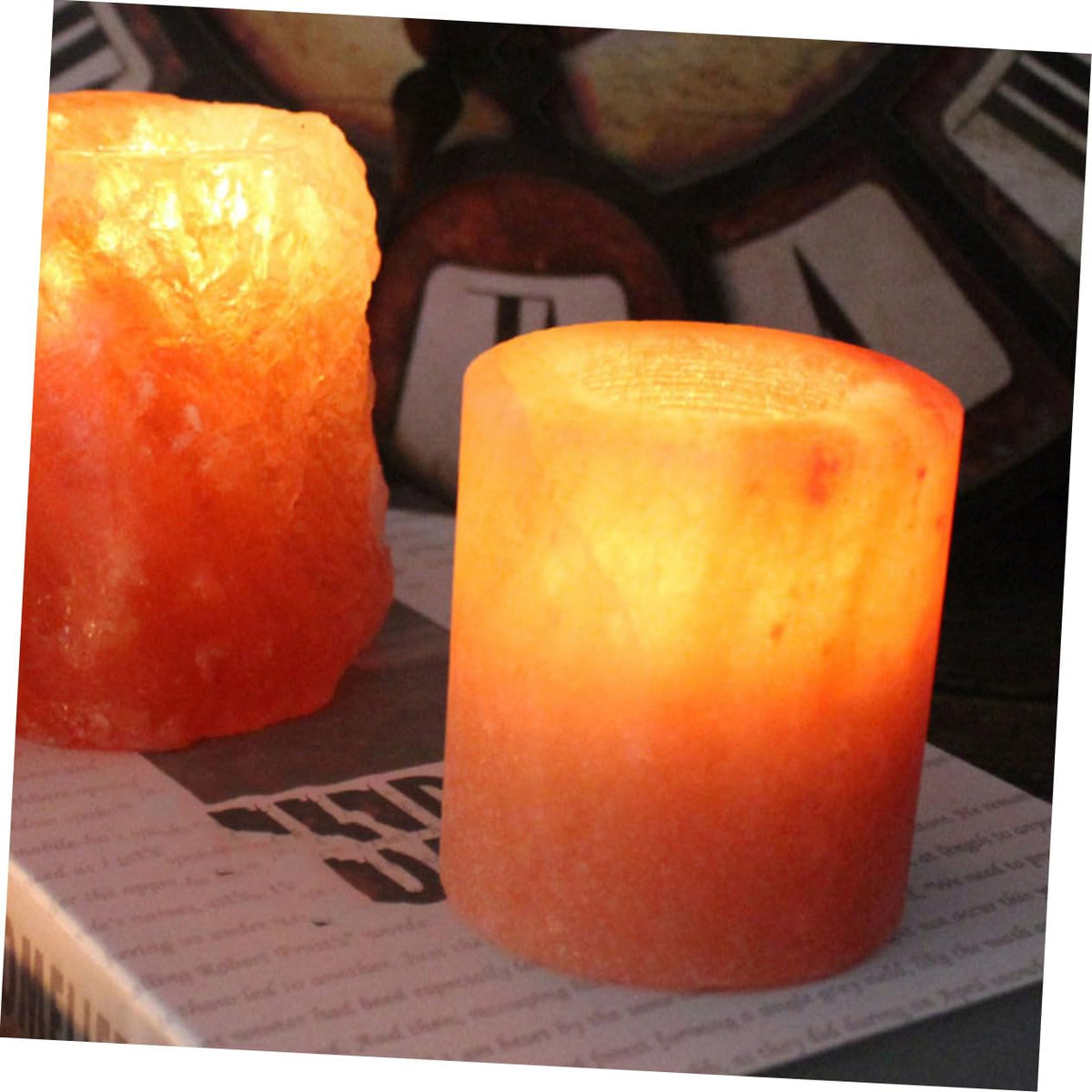 LIFKOME Himalayan Salt Candle Holder for Meditation Yoga Desktop Ornament Cozy Home Decor for Parties Craftsmanship Housewarming Present