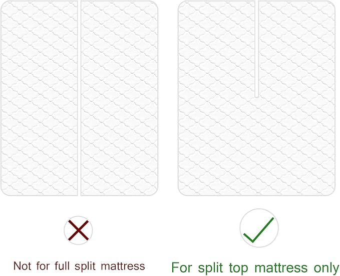 Split Top King Mattress Pad Waterproof Protector, Quilted Mattress Cover Fitted