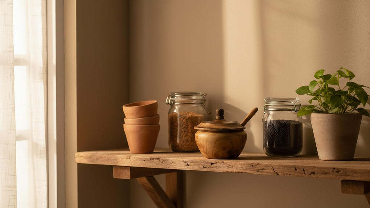 Decorative Rustic Wooden Sugar Bowl & Spoon With Lid Wide Mouth Candy Treat Jar Spice Jar Holder Condiment Nuts Serving Bowl Pot Salt Spice Herb Loose Leaf Tea Storage Container Novelty Home & Kitchen