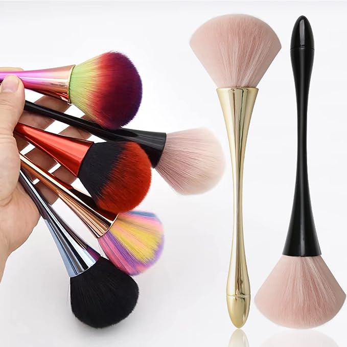 2Pcs Nail Dust Brush Acrylic Brush Cleaner Nail Brushes