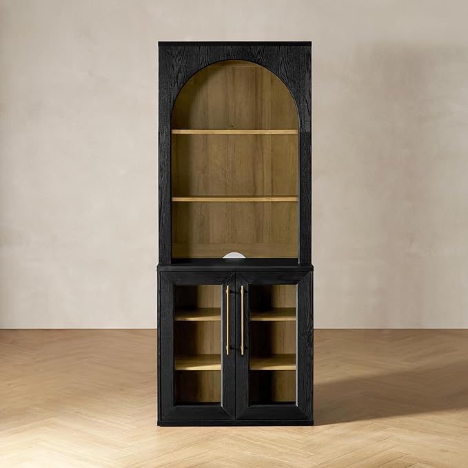 mopio Blake Tall Display Cabinet, Kitchen Buffet Pantry Cupboard, Trophy